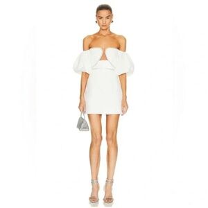 Self-Portrait White Strapless Mini Dress